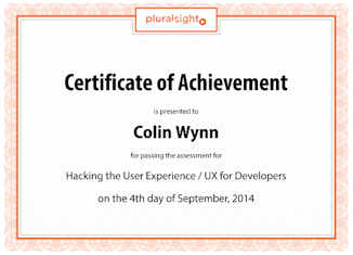 Certificate - Hacking the User Experience