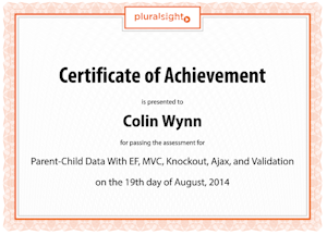 Certificate - Parent-Child Data With EF, MVC, Knockout, Ajax and Validation