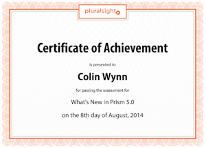 Certificate - Prism 5