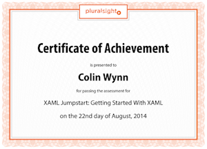 Certificate - XAML Jumpstart